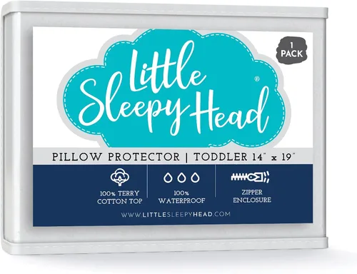 Vista 6 de Little Sleepy Head Protectores de almohada estándar impermeables con cremallera, algodón de rizo, fundas de almohada que protegen de la humedad