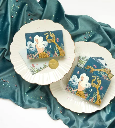 Vista 5 de Papyrus - Tarjetas en blanco con sobres, sirena (14 unidades)