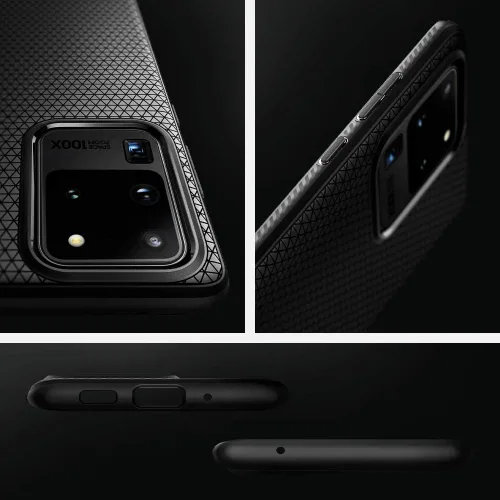 Vista 3 de Spigen Liquid Air Armor - Funda diseñada para Samsung Galaxy S20 Ultra/Galaxy S20 Ultra 5G (2020), color negro mate Air Cushion Tech, Sound Tunnel