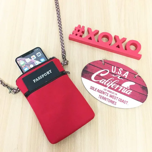 Vista 4 de Tainada Bolso cruzado para mujer, bolso de mano con cremallera y correa desmontable (rojo)