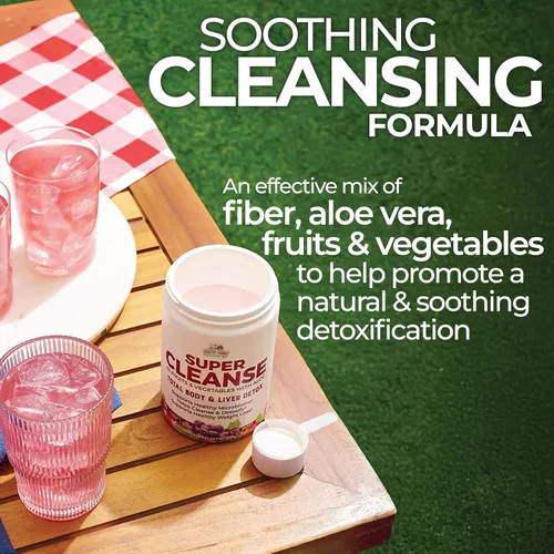 Vista 3 de Country Farms Super Cleanse, Super Juice Cleanse, apoya el sistema digestivo saludable, 34 frutas y verduras con aloe, promueve la desintoxicación