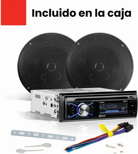 Vista 8 de BOSS Audio Systems 656BCK - Paquete estéreo para automóvil - Din único, Bluetooth, CD MP3 USB AM Radio FM, altavoces de rango completo de 6.5