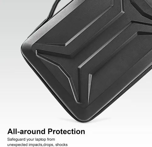 Vista 3 de DOMISO Funda rígida para laptop de 13 pulgadas, impermeable, a prueba de golpes, funda protectora para laptop con mango retráctil para MacBook Air