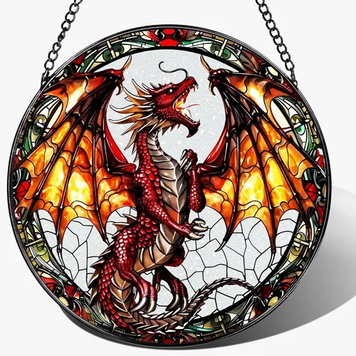 Vista 20 de Colgante de Vidriera, Gato Negro de 8 Pulgadas sobre Libro Atrapasol de Vidriera, Decoración Colgante para Ventana, Regalos para Amantes