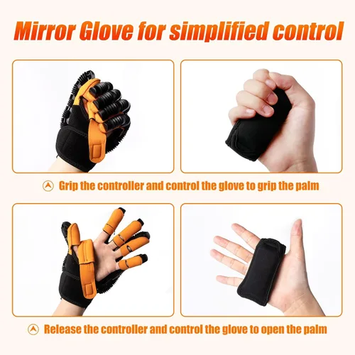 Vista 5 de Guantes de robot de rehabilitación Equipo de recuperación de trazo de mano, Guante robótico de rehabilitación izquierda y derecha, Guantes de mano