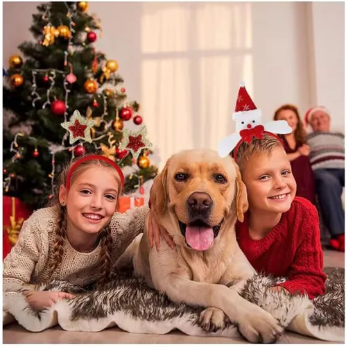Vista 2 de GALEPICK Juego de diadema de Navidad para fiesta feliz un paquete de 12 decoraciones navideñas más populares para fiestas de Navidad, incluyendo