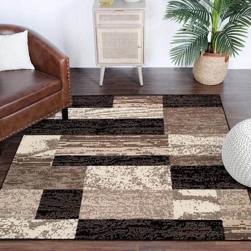 Vista 52 de Superior - Alfombra de pasillo, reverso de yute, moderna, geométrica, para dormitorio, oficina, sala de estar, entrada, suelo de madera dura