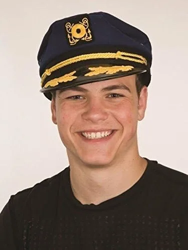Vista 2 de Jac Obson Hat Company - Gorra de capitán de barco para marinero barco capitán azul marino ajustable