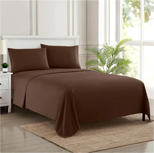 Vista 31 de Juego de sábanas extrasuaves de tamaño individual, ropa de cama transpirable y lujosa con correas elásticas integradas para las esquinas, colección