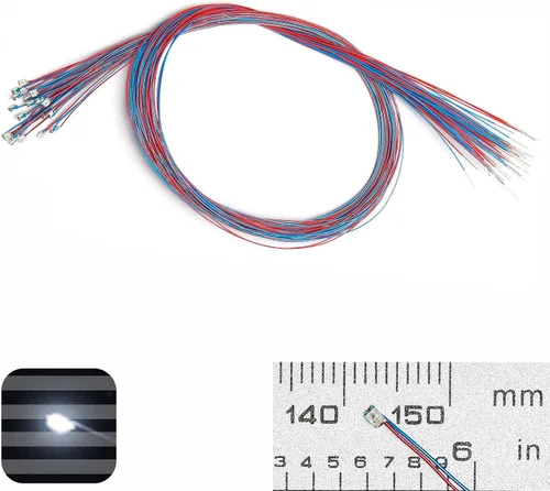 Vista 29 de 50 piezas de LED micro precableados con soldadura previa, LEDs SMD 0805 con accesorios de montaje para construcción de modelos para principiantes