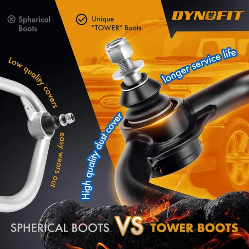Vista 4 de Dynofit Brazos de Control Superiores F150 para Levantado de 2-4", Brazo de Control de Suspensión Tubular Delantero para Ford F-150 2004-2020, Negro
