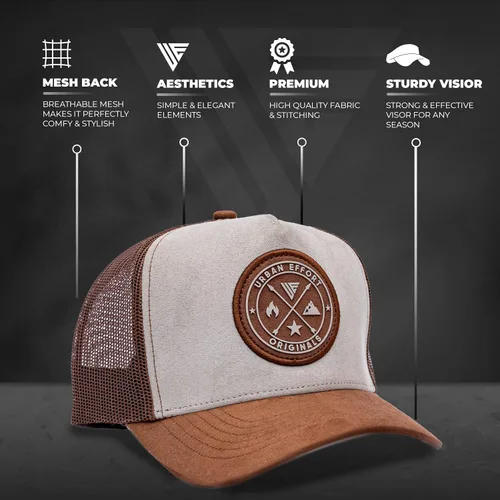 Vista 48 de Urban Effort Gorra trasera de malla, para hombres y mujeres, gorra de béisbol de 5 paneles, gran cierre a presión para caza y senderismo