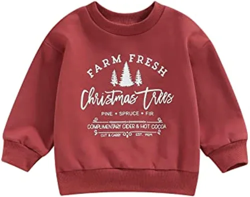 Vista 14 de Conjunto de Navidad para Niña Pequeña Bebé Sudadera Rosa de Manga Larga con Cuello Redondo Pullover Camisa de Navidad de Papá Noel Tops Ropa