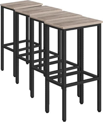 Vista 14 de MAHANCRIS Taburetes de bar, juego de 2 sillas de bar con reposapiés, taburetes de comedor de 2 piezas, 25.8 pulgadas de altura, taburetes de bar