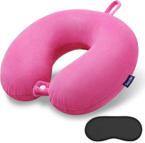 Vista 21 de Almohada de Espuma Viscoelástica para el Cuello, Cómoda Almohada de Viaje para el Cuello, Soporte para Cuello y Cabeza, Ligera y Portátil, Almohada