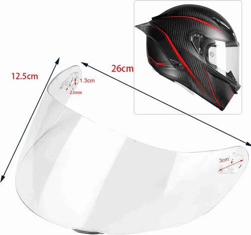 Vista 5 de Repuesto de protector facial para casco de motocicleta, visera de casco de motocicleta compatible con AGV K1 K1S K3 SV K5 K5S con protección UV