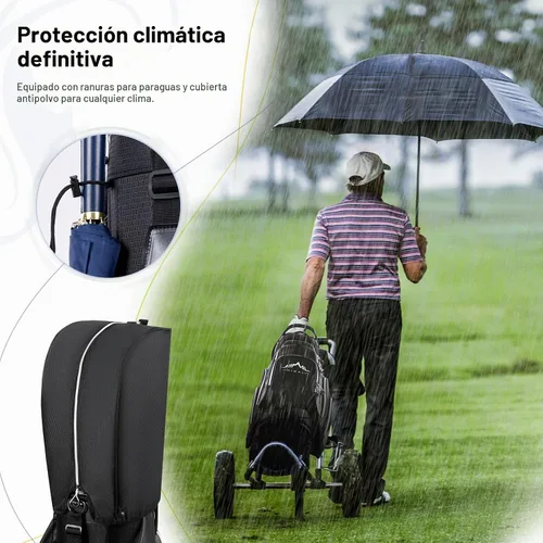 Vista 4 de UNIHIMAL Bolsa de carrito de golf con divisor de 14 vías, amplio espacio de almacenamiento, bolsa de golf para hombre con asas y soporte
