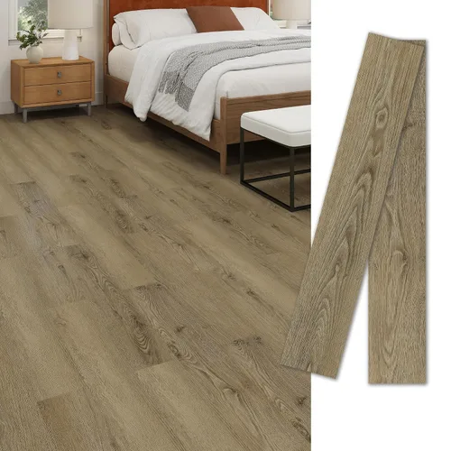 Vista 11 de MULGREAT Paquete de 6 muestras de azulejos para despegar y pegar, suelo de vinilo impermeable con aspecto de madera, tablón de lujo autoadhesivo