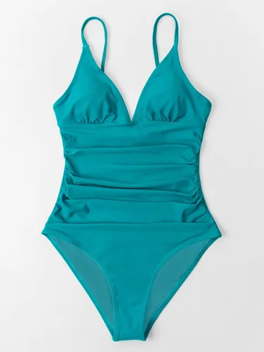Vista 4 de CUPSHE - Traje de baño de una pieza para mujer, con control de abdomen y cuello en V