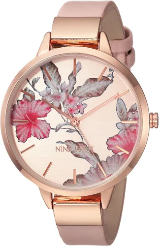 Vista 6 de Nine West Reloj de mujer con esfera floral y correa lisa