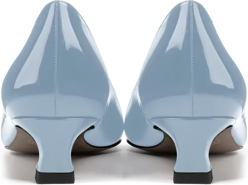 Vista 4 de SKYSTERRY Zapatos de vestir de oficina para mujer, punta redonda, carrete de patente, tacón bajo, zapatos de vestir de oficina de 1.5 pulgadas