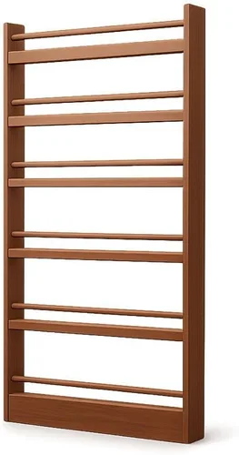 Vista 4 de Estantería de montaje en pared, estante para libros de 3 niveles detrás de la puerta, estante de bambú sólido para dormitorio, sala de estar, 19