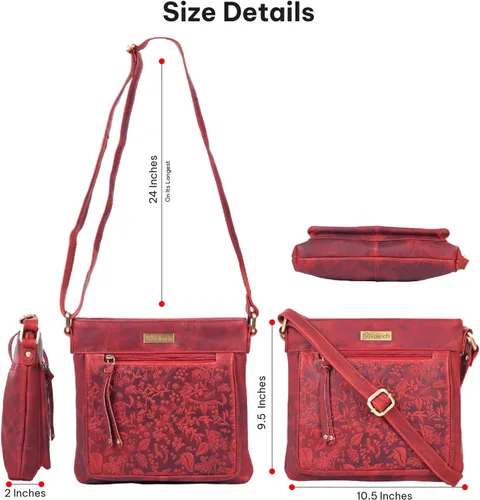 Vista 34 de VALENCHI Real Genuine Leather Women's Crossbody Purse/Bag With Adjustable Strap