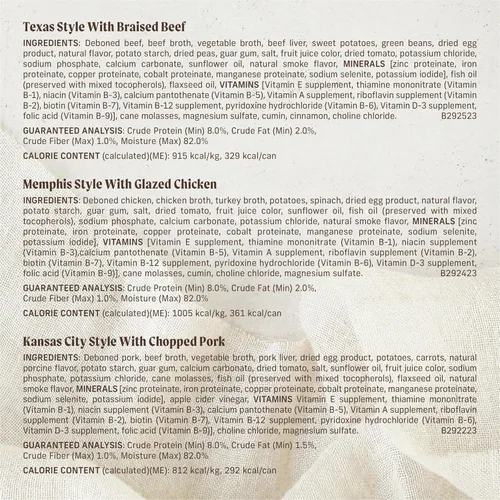 Vista 5 de Merrick Chunky - Comida húmeda enlatada para perros, sin cereales, barbacoa en trozos, 12.70 onzas (caja de 12)