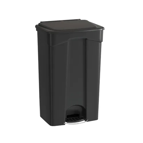 Vista 10 de Cubo de basura rectangular beige de 92 cuartos de galón / 23 galones, eliminación de manos libres, cubo de basura con pedal de pie