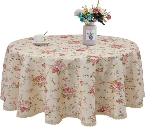Vista 10 de Mantel cuadrado con estampado floral de 38 x 38 pulgadas, resistente a las manchas e impermeable, para cocina, comedor, interior y exterior