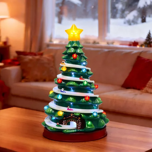 Vista 7 de Árbol de Navidad animado, iluminado y musical de 26 pulgadas
