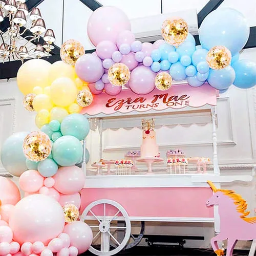 Vista 6 de Kit de guirnalda de arco de globos pastel para decoración de bodas, baby