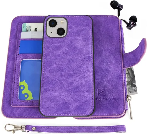 Vista 26 de MODOS LOGICOS Funda para iPhone 11, cartera desmontable, 2 en 1, almacenamiento en efectivo con cremallera, hasta 14 ranuras para tarjetas, 1 Negro