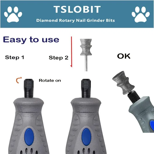 Vista 5 de Diamond Dremel - Accesorio para amoladora de uñas de perro, rueda de 1/8 pulgadas para amoladora de uñas de perro Dremel, broca giratoria