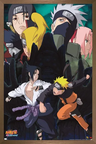 Vista 14 de Trends International Naruto - Póster de pared de acción, 14.725 x 22.375 pulgadas, versión enmarcada de madera de granero Versión sin marco