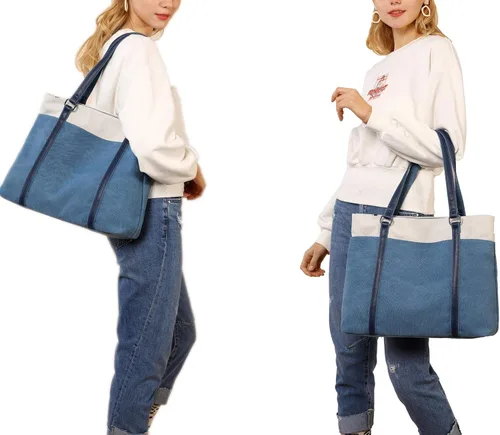 Vista 2 de VOGUZY Bolsa de lona para laptop para mujer