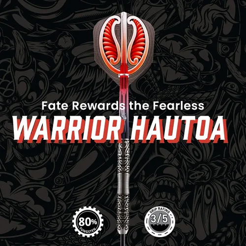 Vista 5 de Shot! Darts Warrior Hautoa - Juego de dardos profesionales de tungsteno para lanzar, punta suave, vuelos diseñados para mujeres y hombres