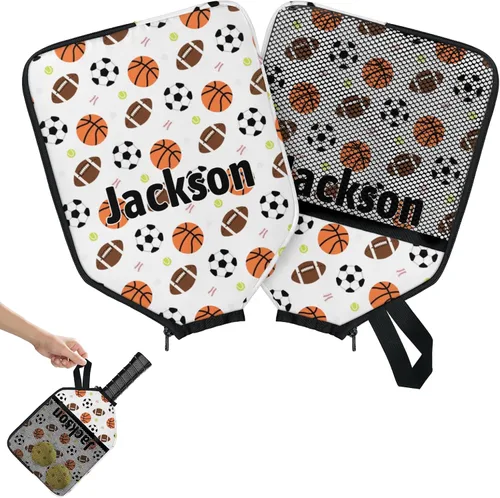 Vista 2 de Funda de paleta de pickleball personalizable, 1/2 paquetes de texto personalizado, nombre y foto, ajuste universal para hombres y mujeres
