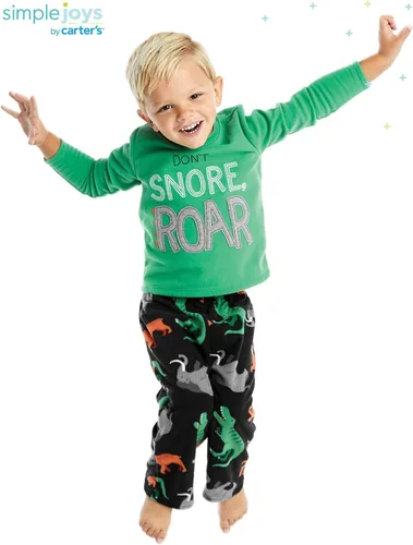 Vista 3 de Simple Joys by Carters - Juego de pijama de forro polar para niño 4 piezas