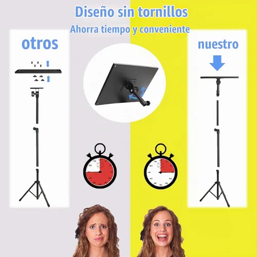 Vista 2 de Kereal Soporte de trípode para proyector de laptop, soporte de suelo portátil universal para equipos de DJ, oficina, escenario, estudio, podio