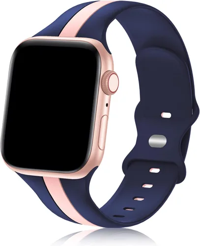 Vista 13 de Seizehe - Banda deportiva de diseño compatible con Apple Watch de 38/40/41/42/44/45/46/49 mm, unisex, correa de silicona suave para Apple Watch