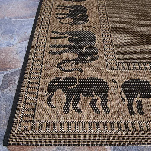 Vista 6 de Couristan Recife - Alfombra de área para interiores y exteriores, 7 pies 6 pulgadas x 10 pies 9 pulgadas, color negro cacao, alfombra duradera