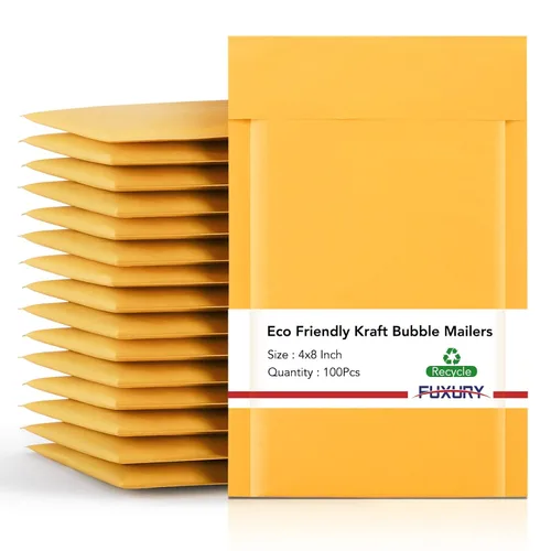 Vista 21 de Fuxury Paquete de 25 sobres de burbujas de papel kraft de 8.5 x 12 pulgadas, sobres acolchados de fuerte adherencia autosellados, sobres acolchados