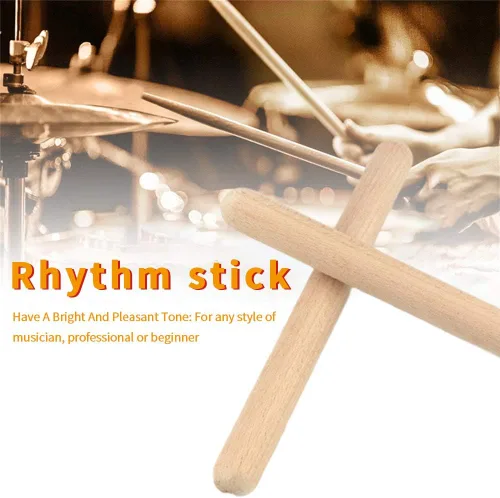 Vista 3 de Claves de madera clásica, instrumento de percusión musical, ritmo de 7.8 pulgadas de ritmo de madera dura natural, palillos de ritmo mejor que
