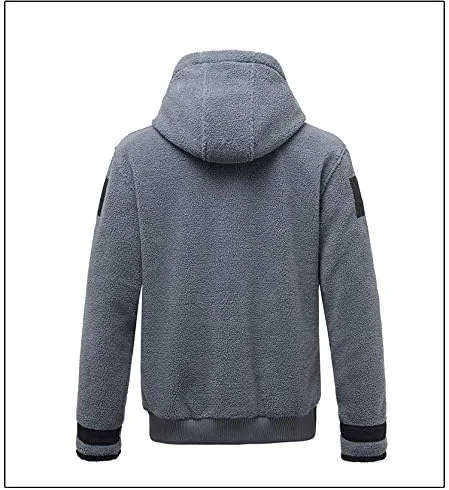 Vista 2 de jiazery QZ Mens Cosplay Jacket, Ghost Battle Suit Warm Fleece Hoodie TF 141 Team Uniform with 2 Armbands and 1 Face Scarf