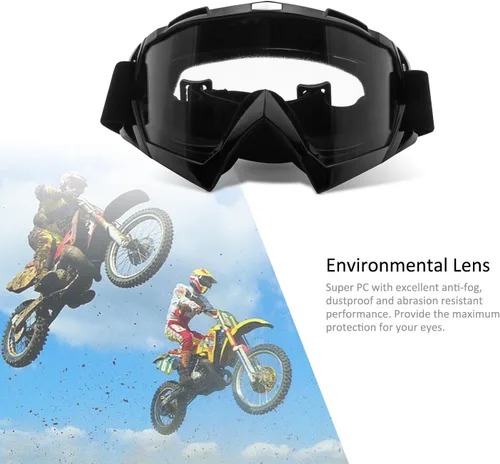 Vista 7 de Gafas de Motocicleta Motocross Dirt Bike Resistentes al Viento ATV A Prueba de Polvo Gafas de Carreras Resistentes a los Arañazos Gafas de Seguridad