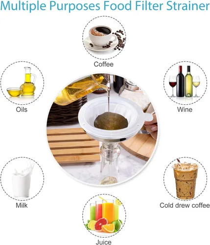 Vista 5 de Toncoo Filtro de alimentos de alta calidad de 5.5 pulgadas, malla de filtro de grado alimenticio de 200 grados, filtro Tritan sin BPA compatible