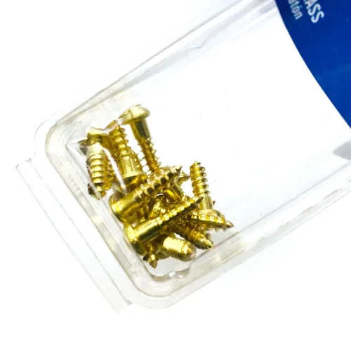 Vista 5 de 15 tornillos Phillips Drive de latón para madera #8 x 5/8 pulgadas, cabeza redonda