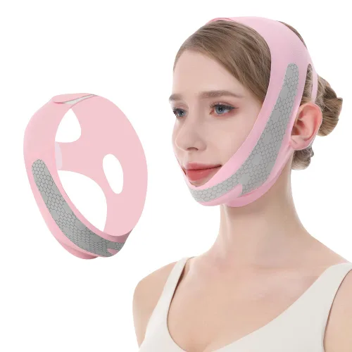 Vista 10 de Máscara de elevación de línea V de grafeno, correa de elevación facial para dormir, correa de barbilla reutilizable y ajustable para levantar