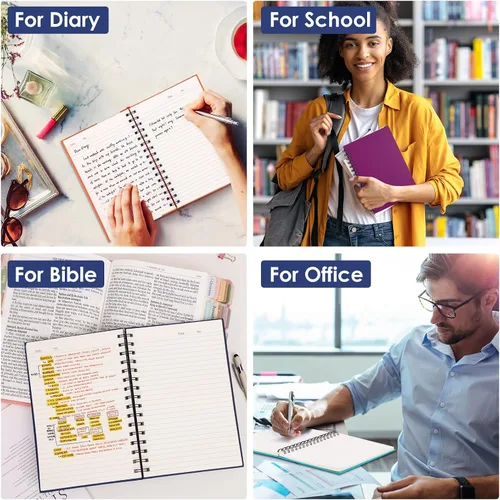 Vista 7 de LABUK 6 piezas de cuadernos en espiral con tapa dura para el trabajo, cuadernos en espiral A5, 160 páginas 5.5x8.5 pulgadas, pequeño diario